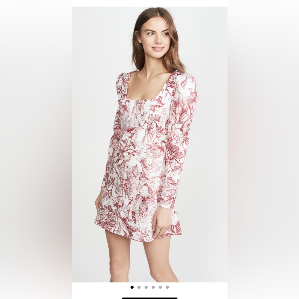 Puff shoulders floral-print Petersyn mini dress. small never worn